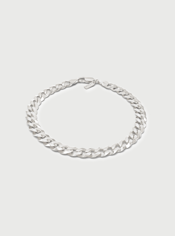 SILVER 7MM CLEO CURB ANKLET