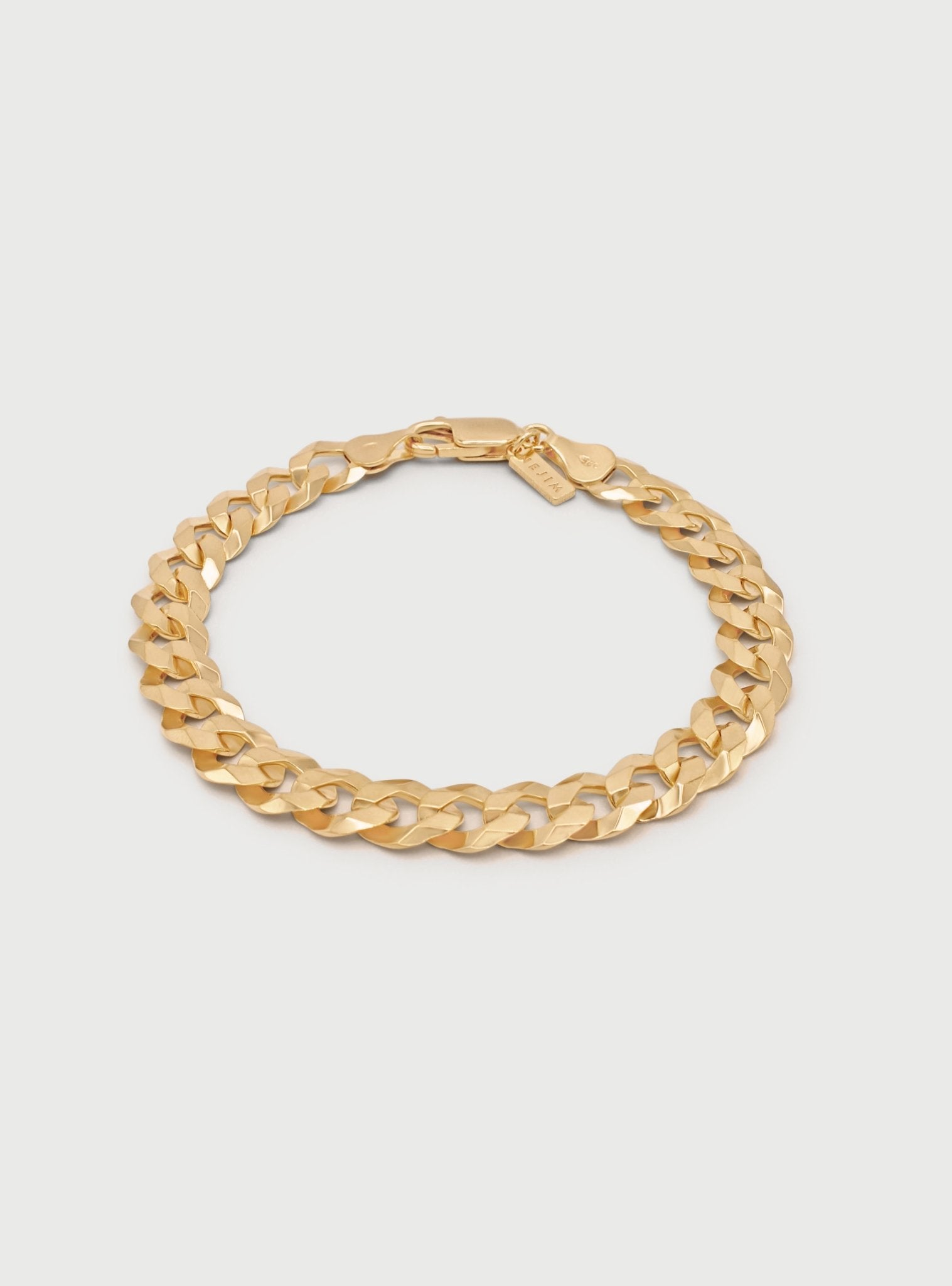 Flat Curb Chain Bracelet Gold Vermeil - Cleo Chain | Nejim