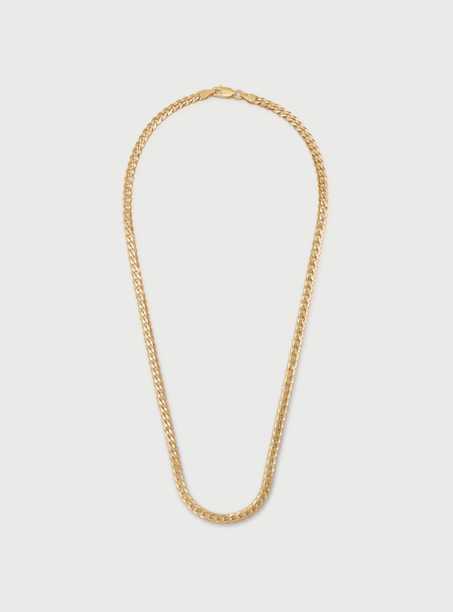 Curb Flat Chain Necklace Gold Vermeil - Cleo Chain | Nejim