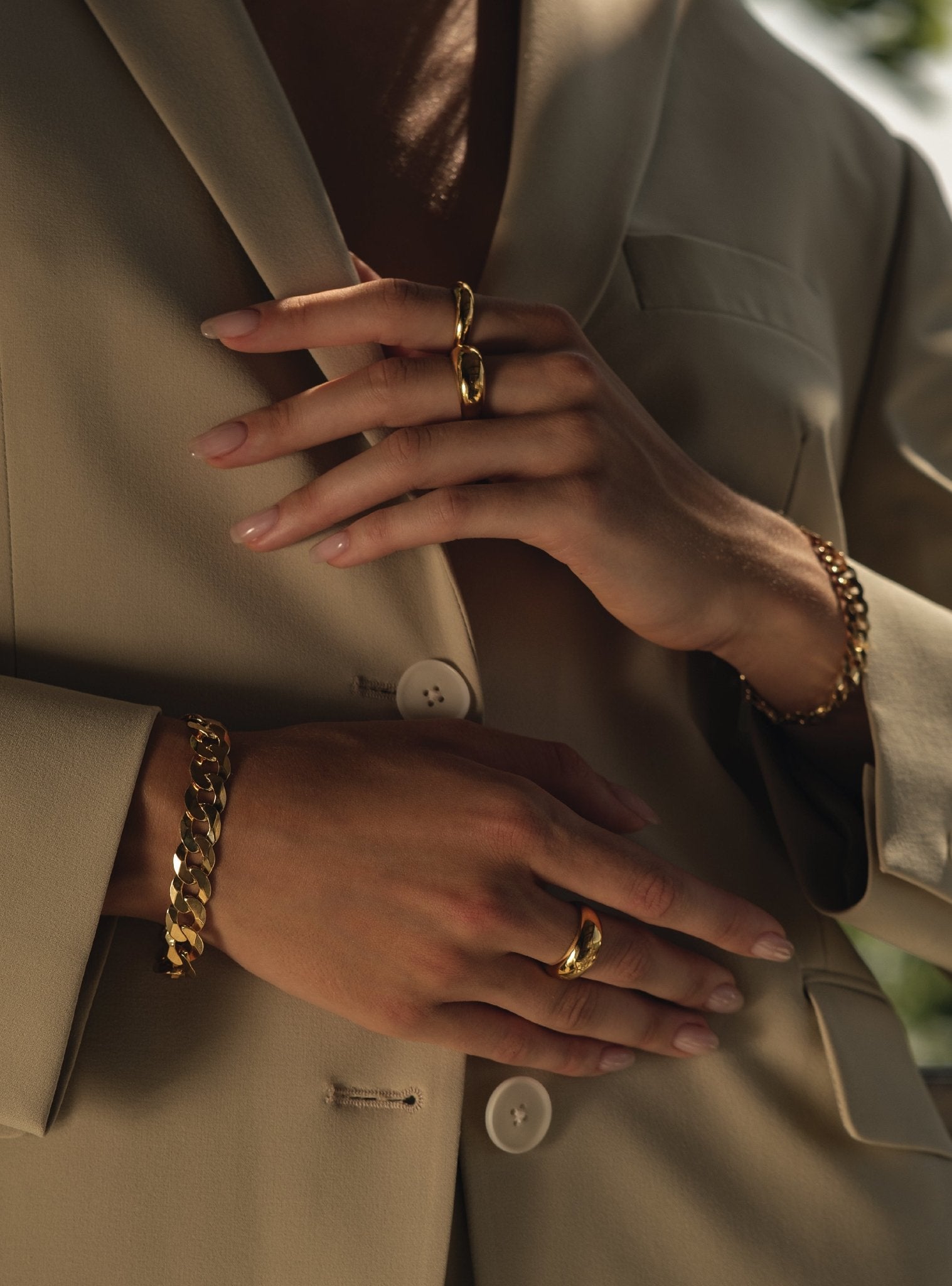 12MM CLEO CURB BRACELET - 14K ITALIAN GOLD VERMEIL - Nejim