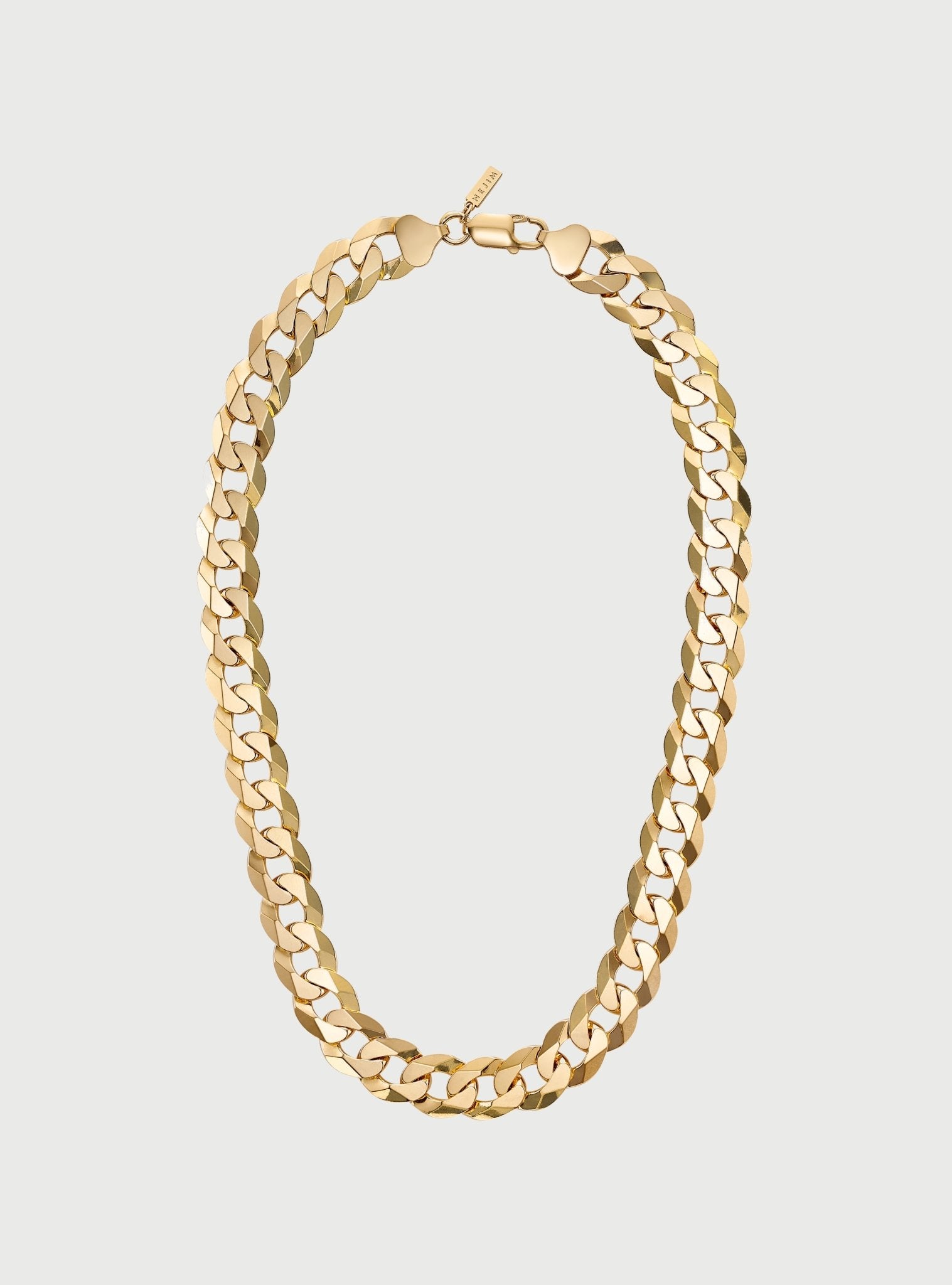 12MM CLEO CURB CHAIN NECKLACE - 14K ITALIAN GOLD VERMEIL - Nejim