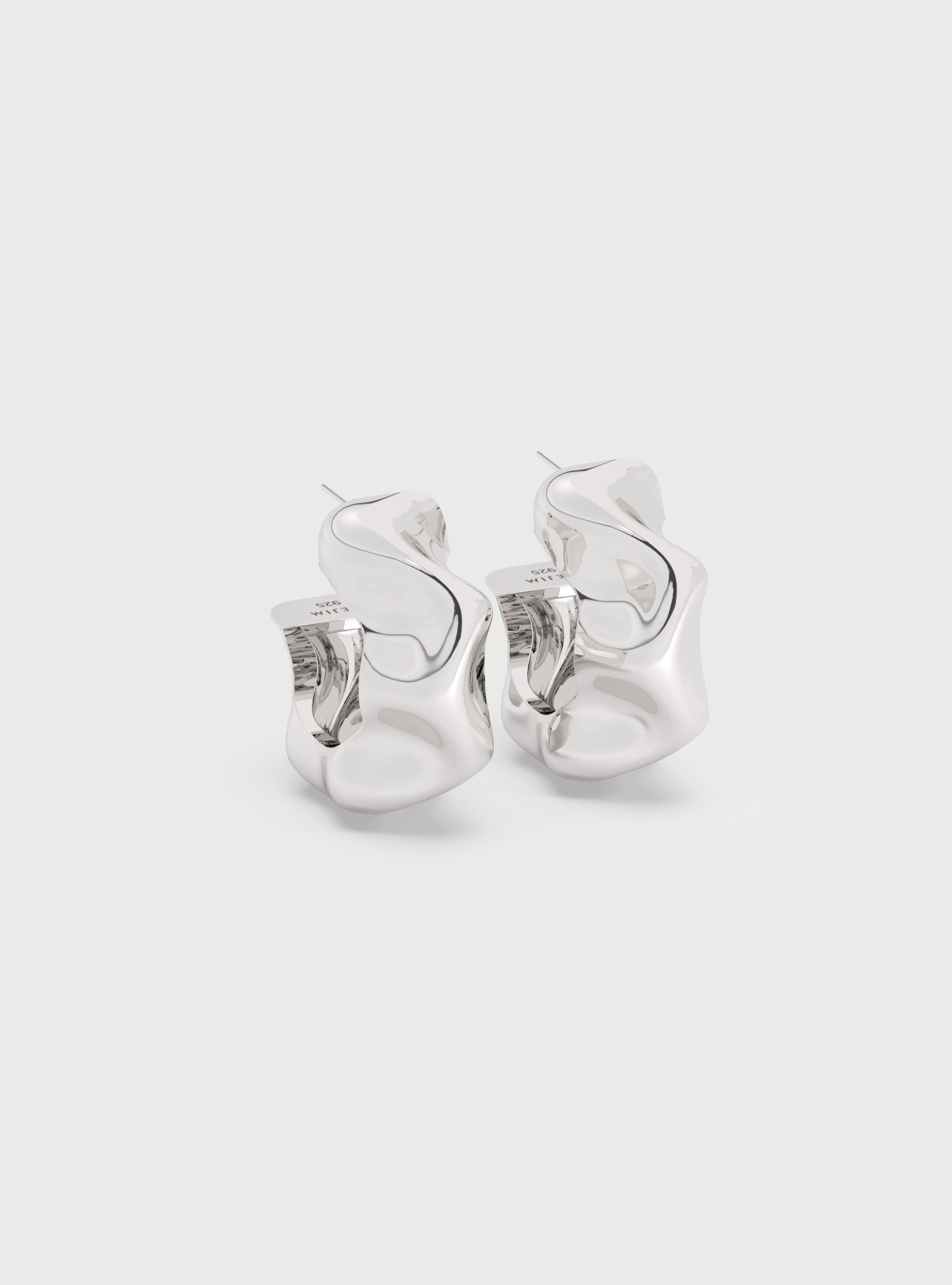 SILVER SCRUNCHIE HOOPS
