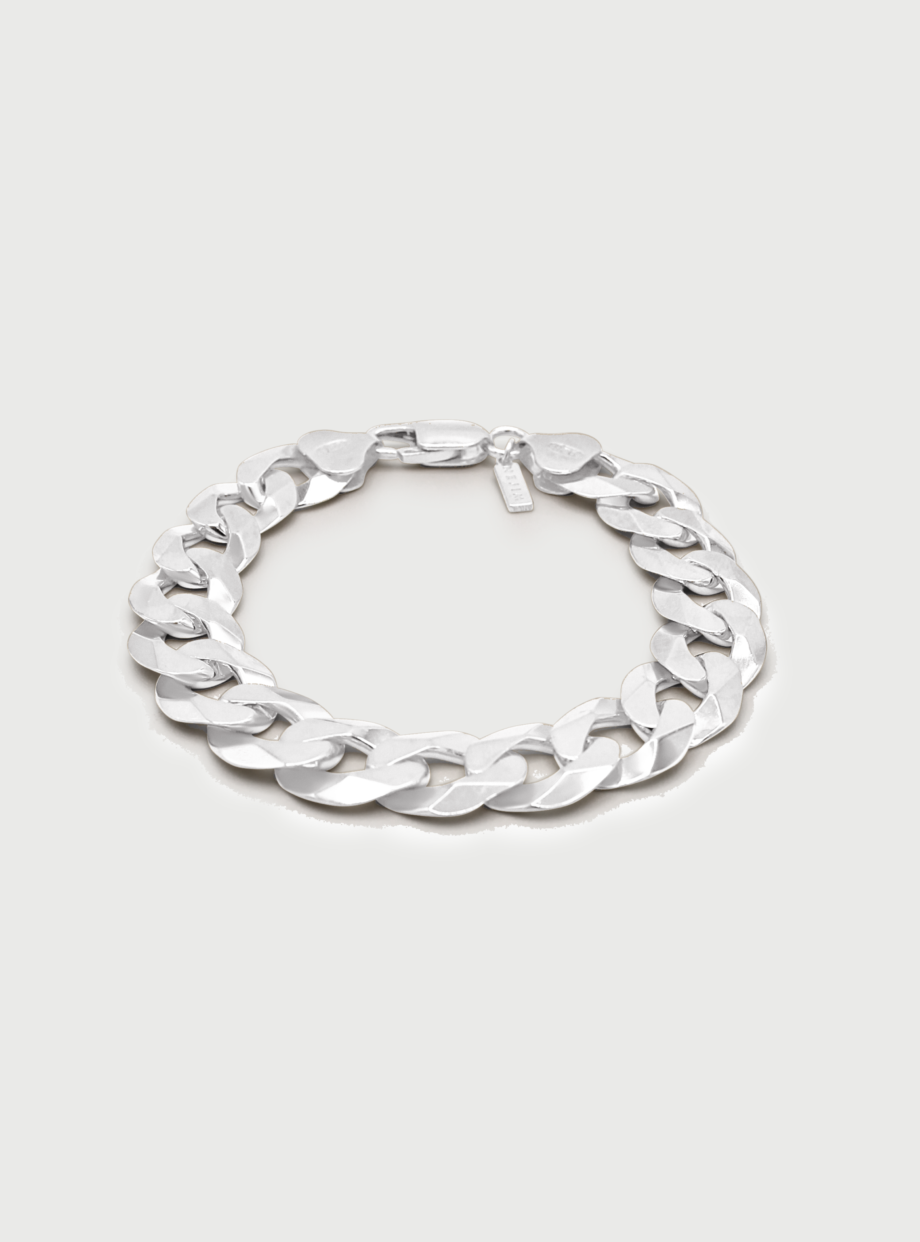 SILVER 12MM CLEO CURB BRACELET