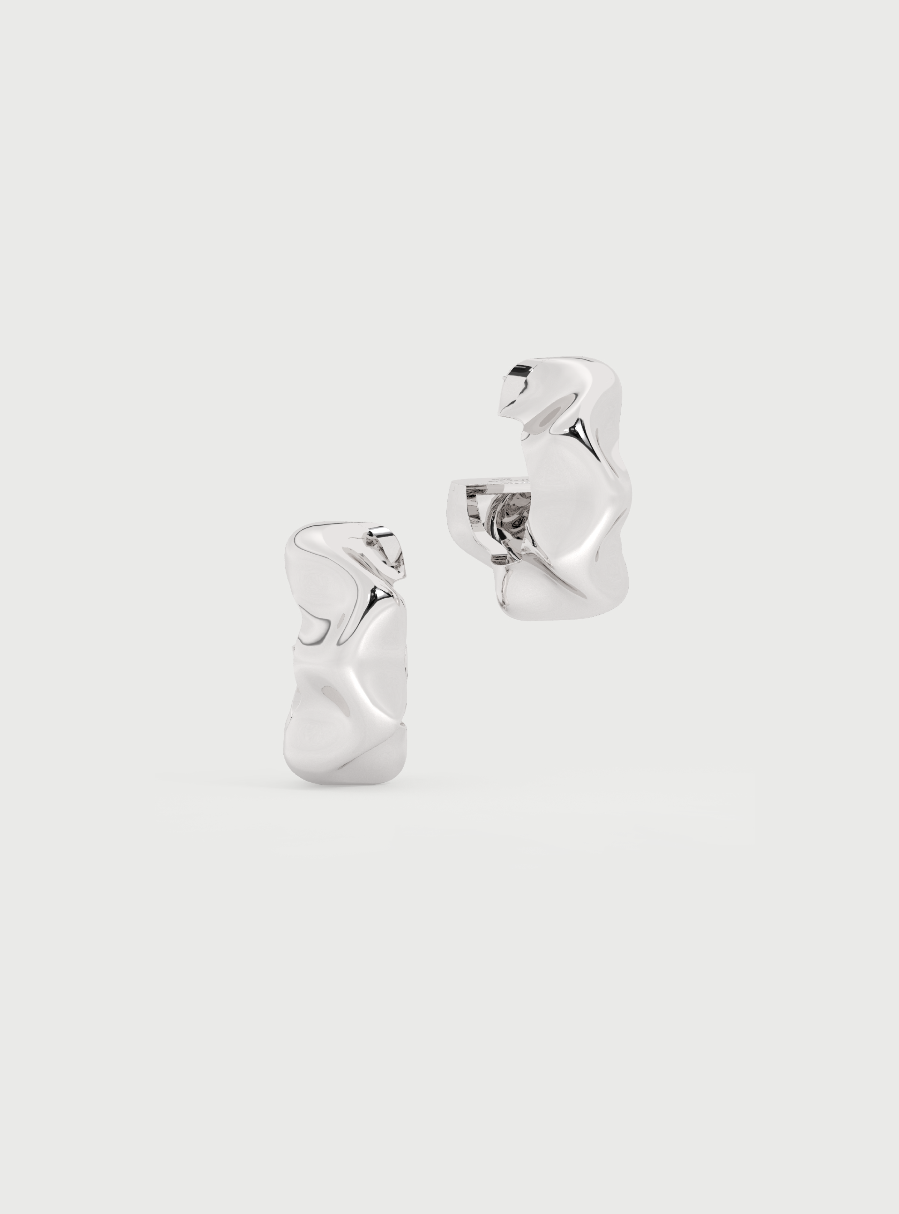 SILVER SCRUNCHIE HOOPS