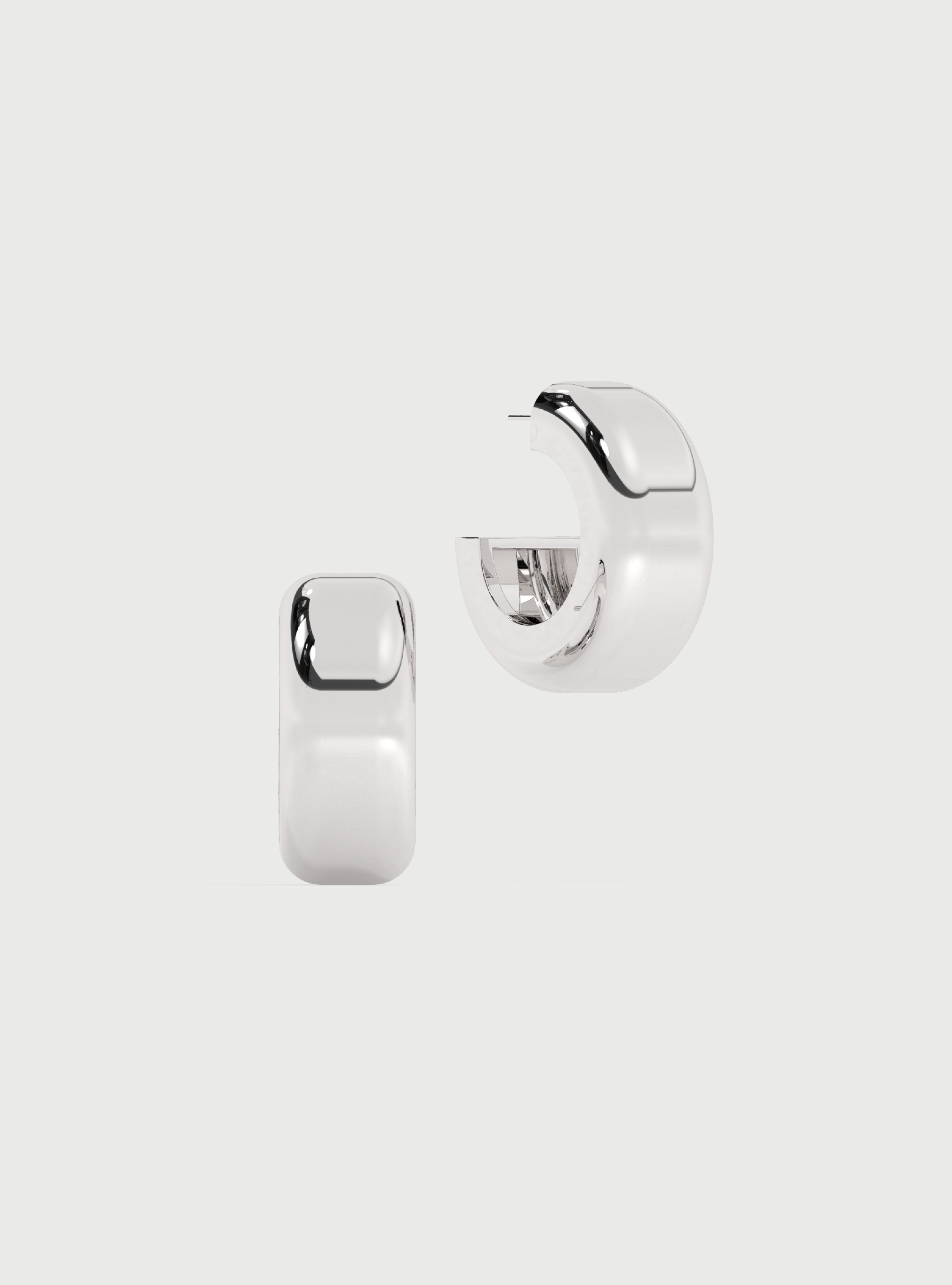 SILVER ROMA HOOPS