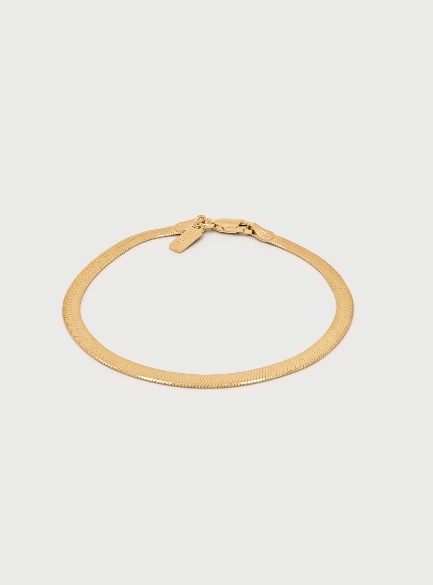 2MM LEROS HERRINGBONE ANKLET - 14K ITALIAN GOLD VERMEIL - Nejim