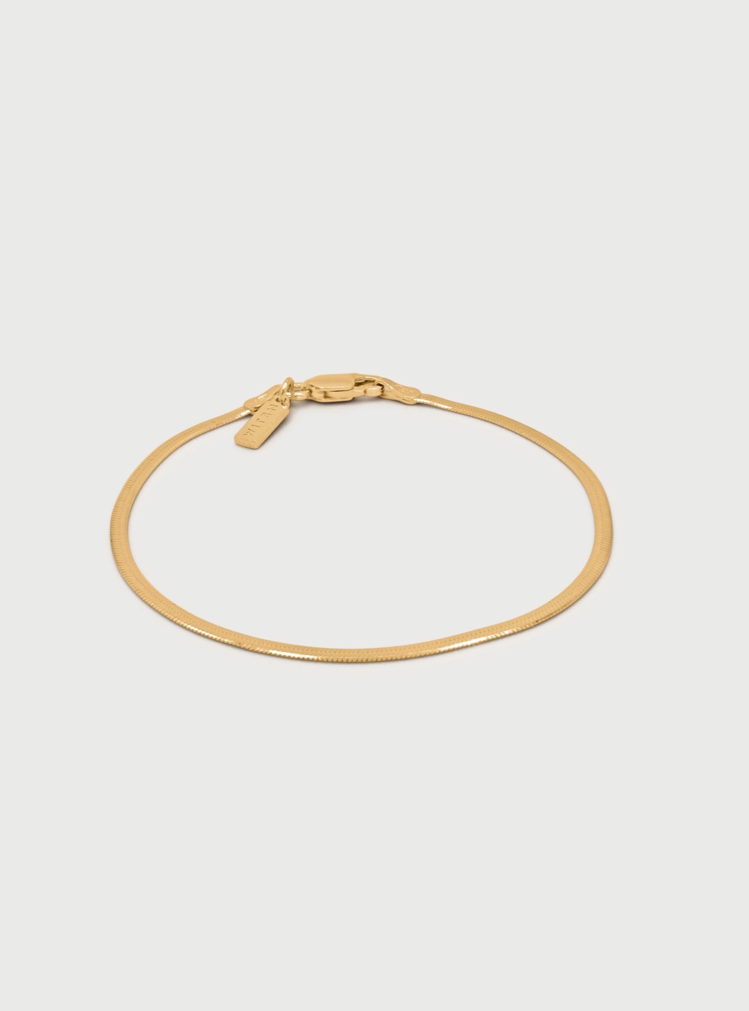 2MM LEROS HERRINGBONE BRACELET - 14K ITALIAN GOLD VERMEIL - Nejim