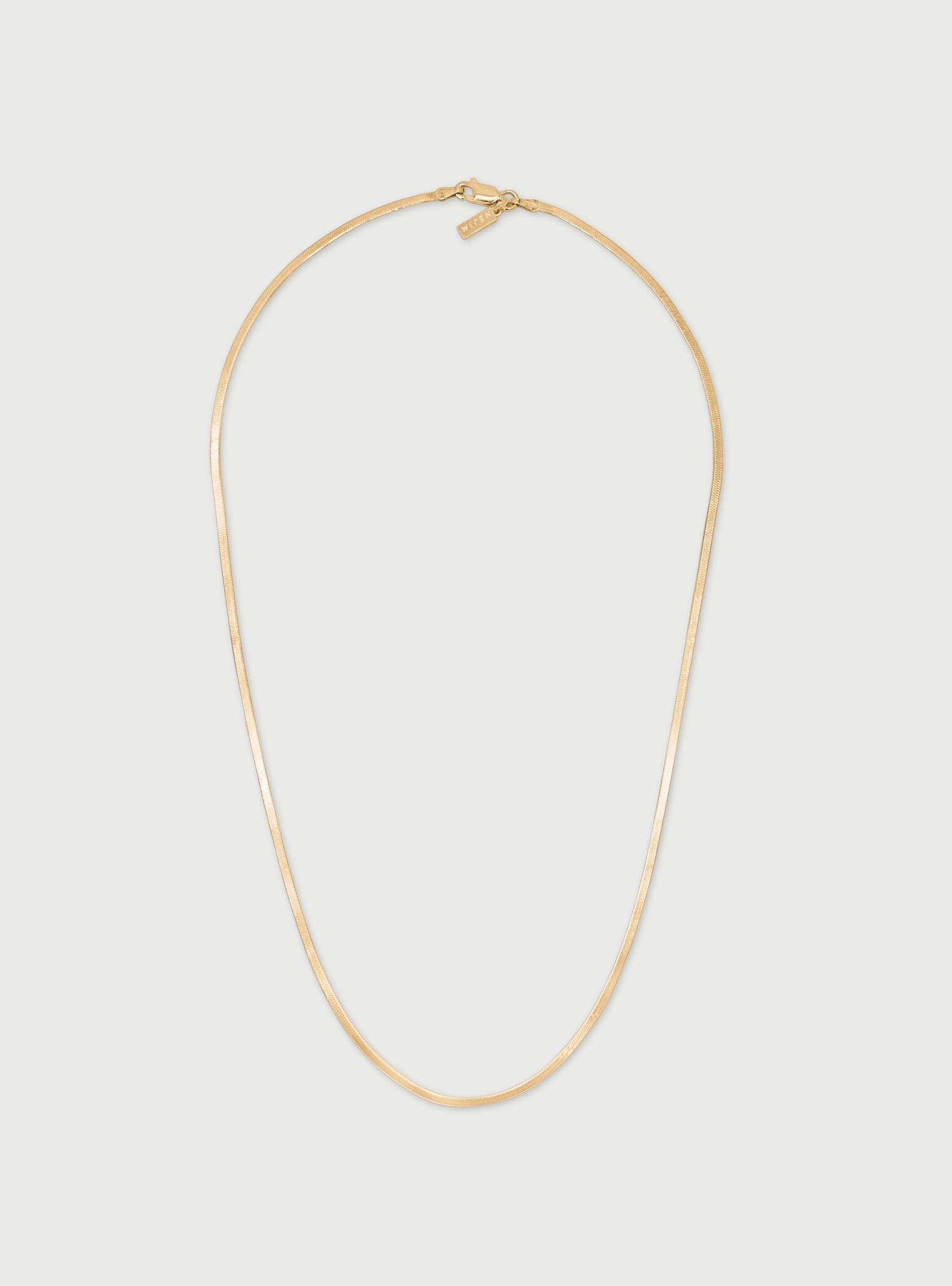 2MM LEROS HERRINGBONE CHAIN NECKLACE - 14K ITALIAN GOLD VERMEIL - Nejim