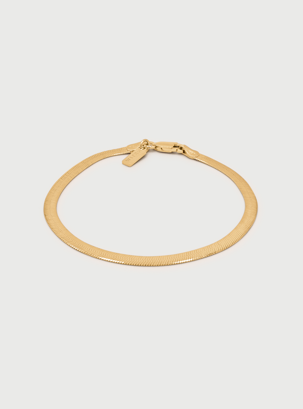 3MM LEROS HERRINGBONE ANKLET - 14K ITALIAN GOLD VERMEIL - Nejim