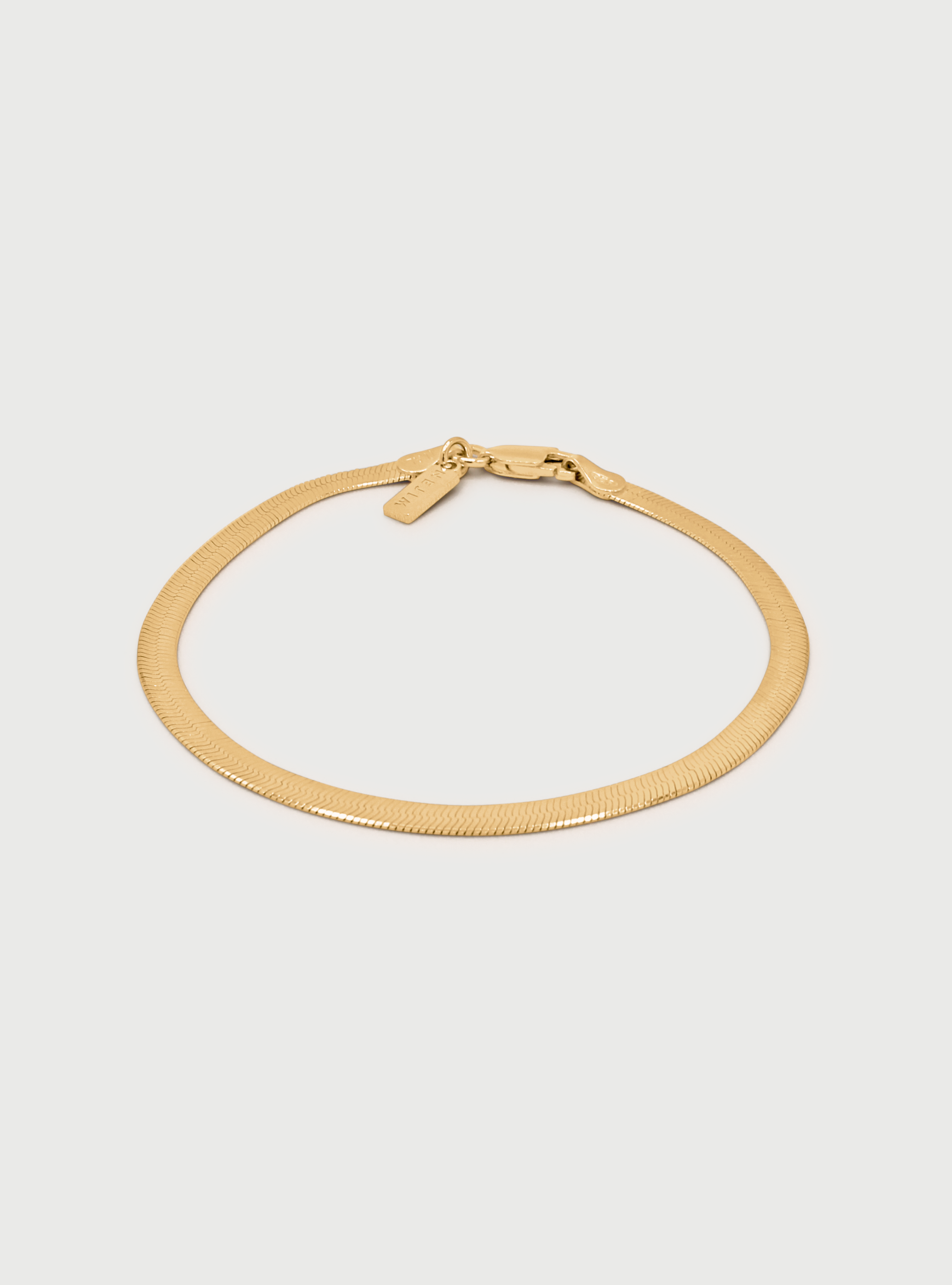 3MM LEROS HERRINGBONE ANKLET - 14K ITALIAN GOLD VERMEIL - Nejim
