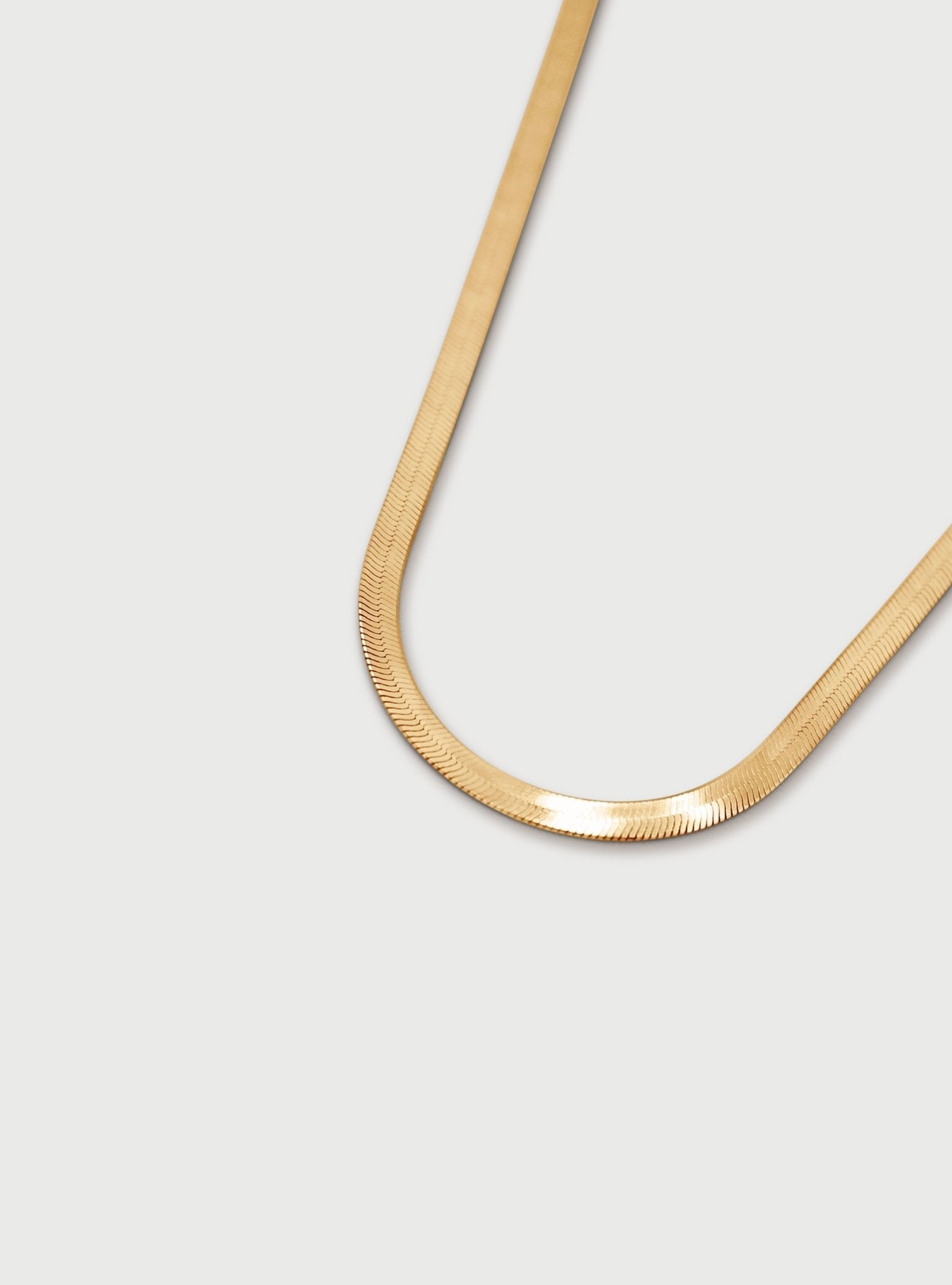 3MM LEROS HERRINGBONE CHAIN NECKLACE - 14K ITALIAN GOLD VERMEIL - Nejim