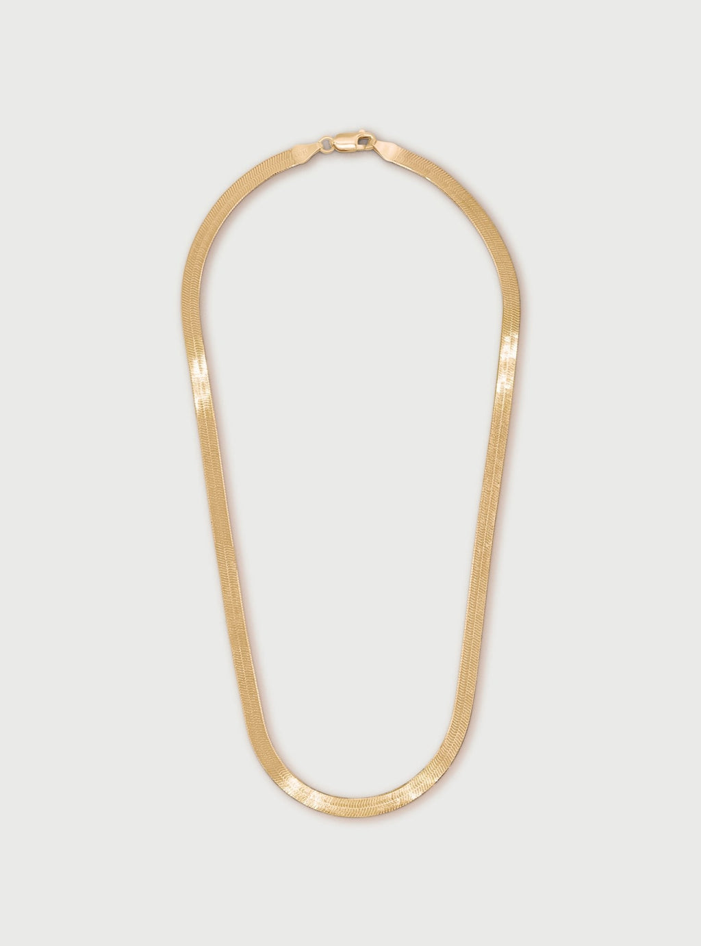 5MM LEROS HERRINGBONE CHAIN NECKLACE - 14K ITALIAN GOLD VERMEIL - Nejim