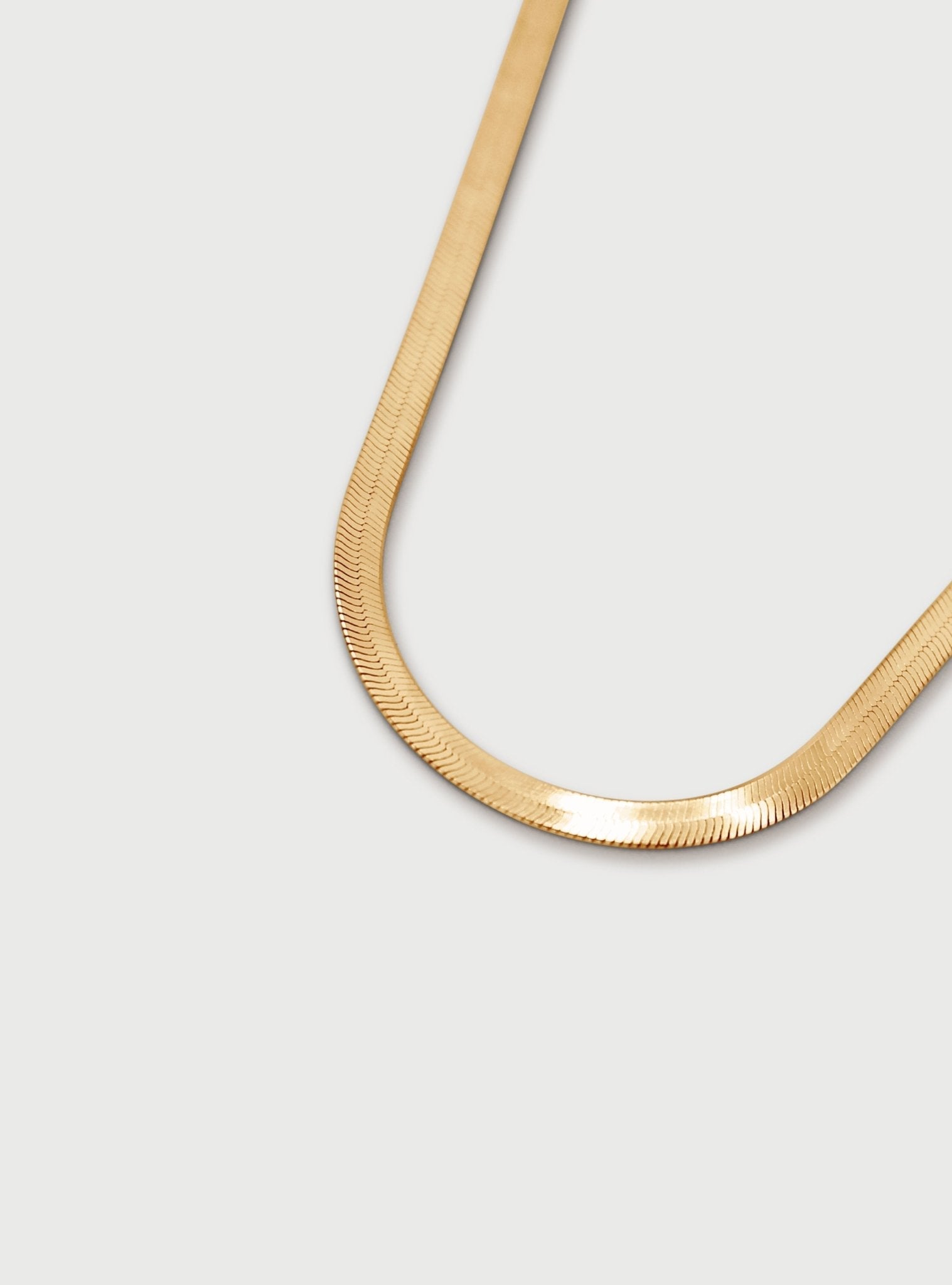 5MM LEROS HERRINGBONE CHAIN NECKLACE - 14K ITALIAN GOLD VERMEIL - Nejim