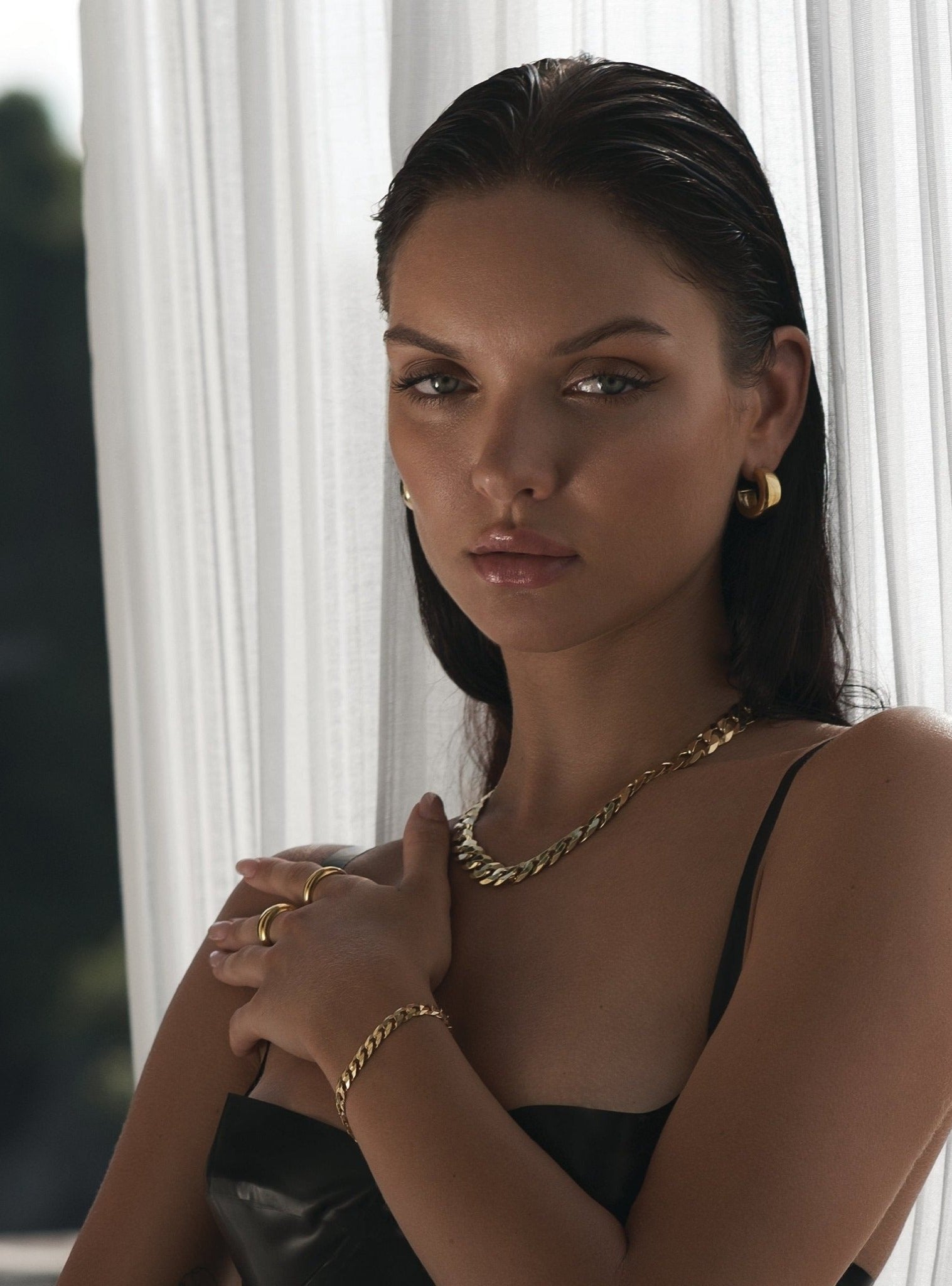 7MM CLEO CURB BRACELET - 14K ITALIAN GOLD VERMEIL - Nejim