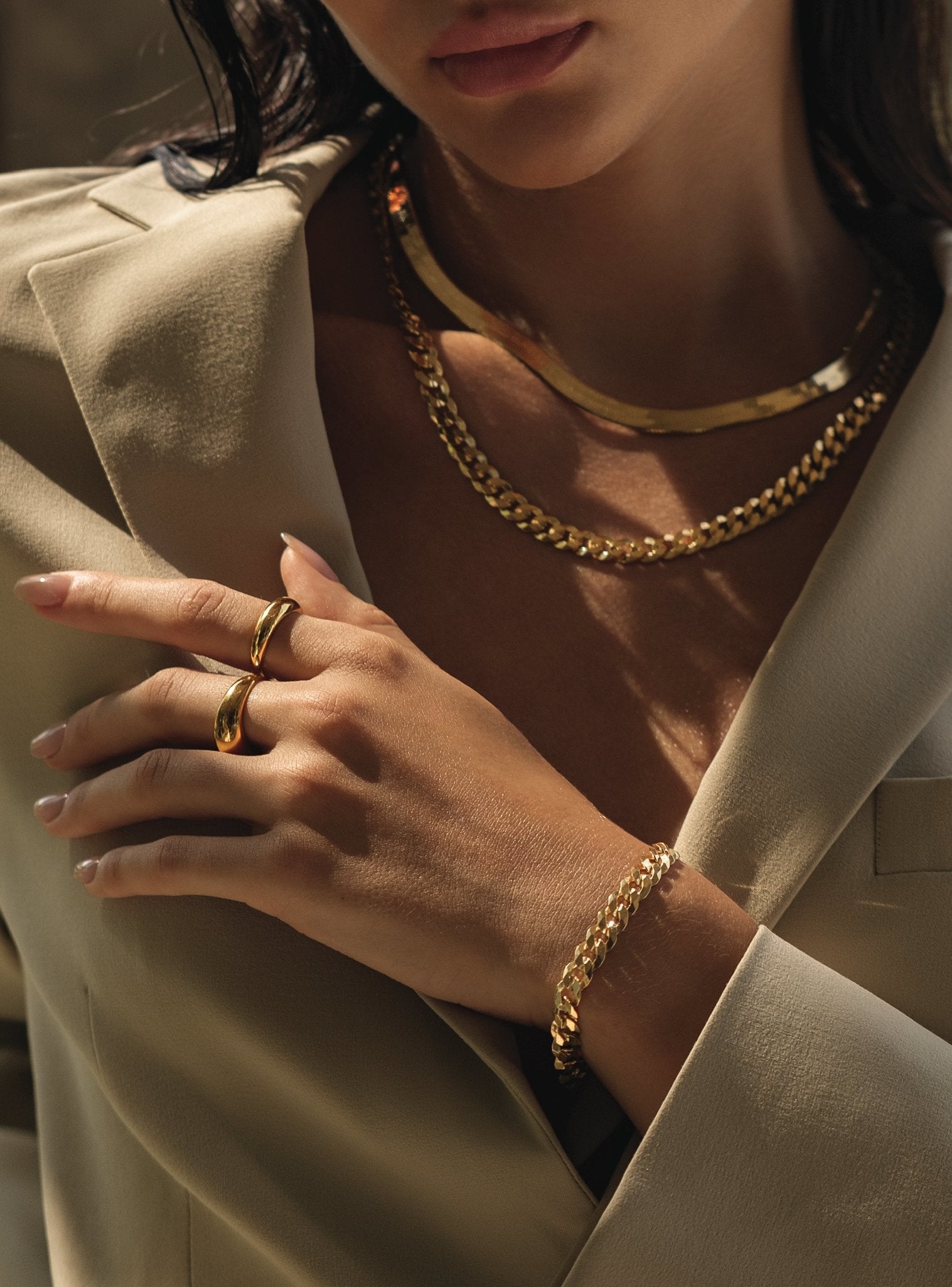 7MM CLEO CURB BRACELET - 14K ITALIAN GOLD VERMEIL - Nejim