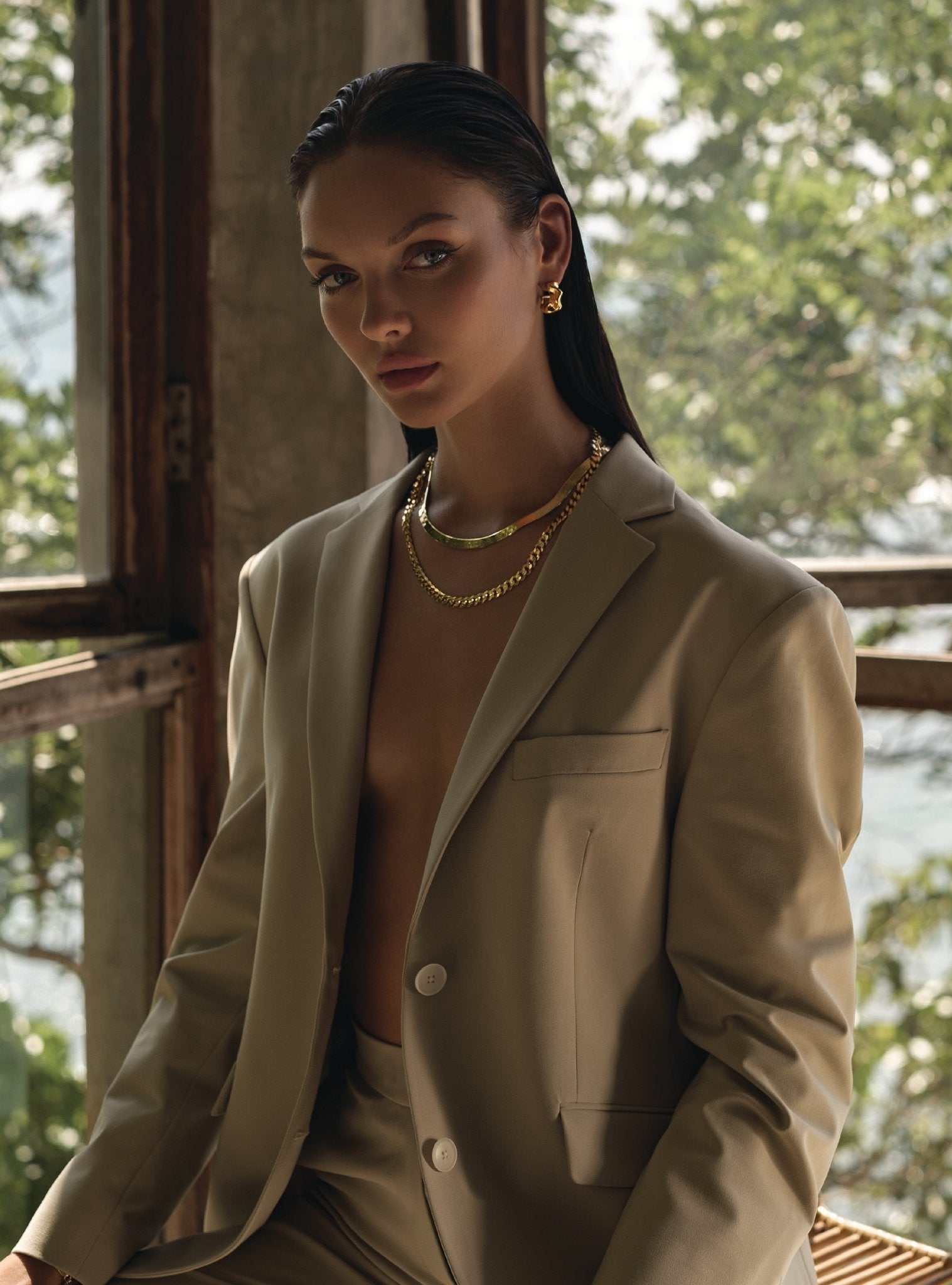 7MM CLEO CURB CHAIN NECKLACE - 14K ITALIAN GOLD VERMEIL - Nejim