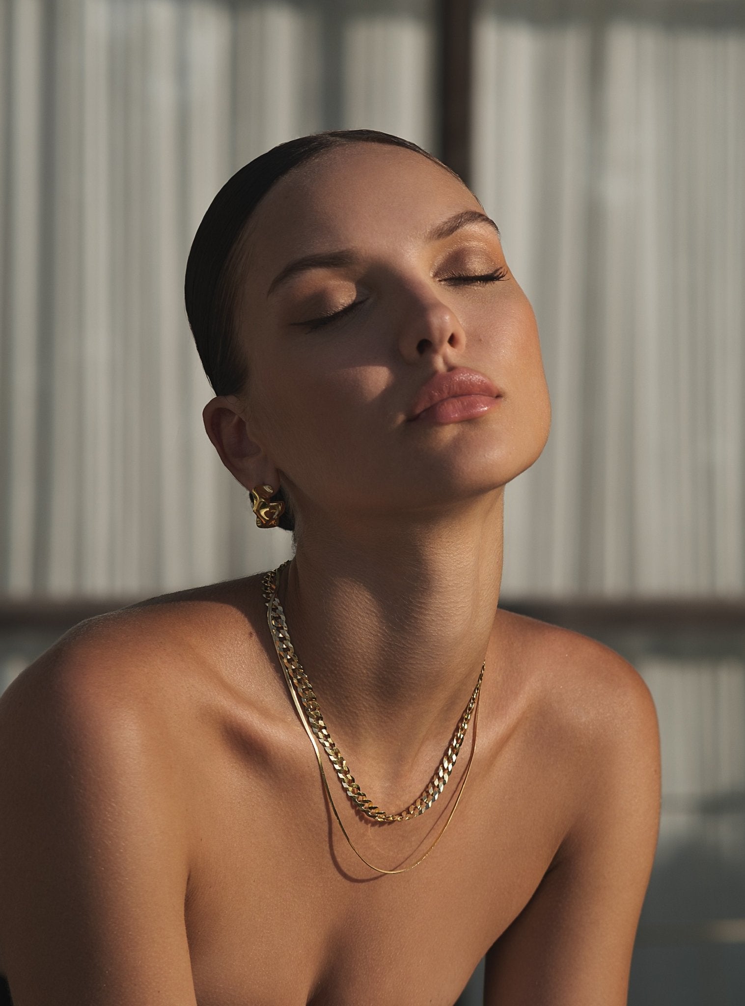 7MM CLEO CURB CHAIN NECKLACE - 14K ITALIAN GOLD VERMEIL - Nejim