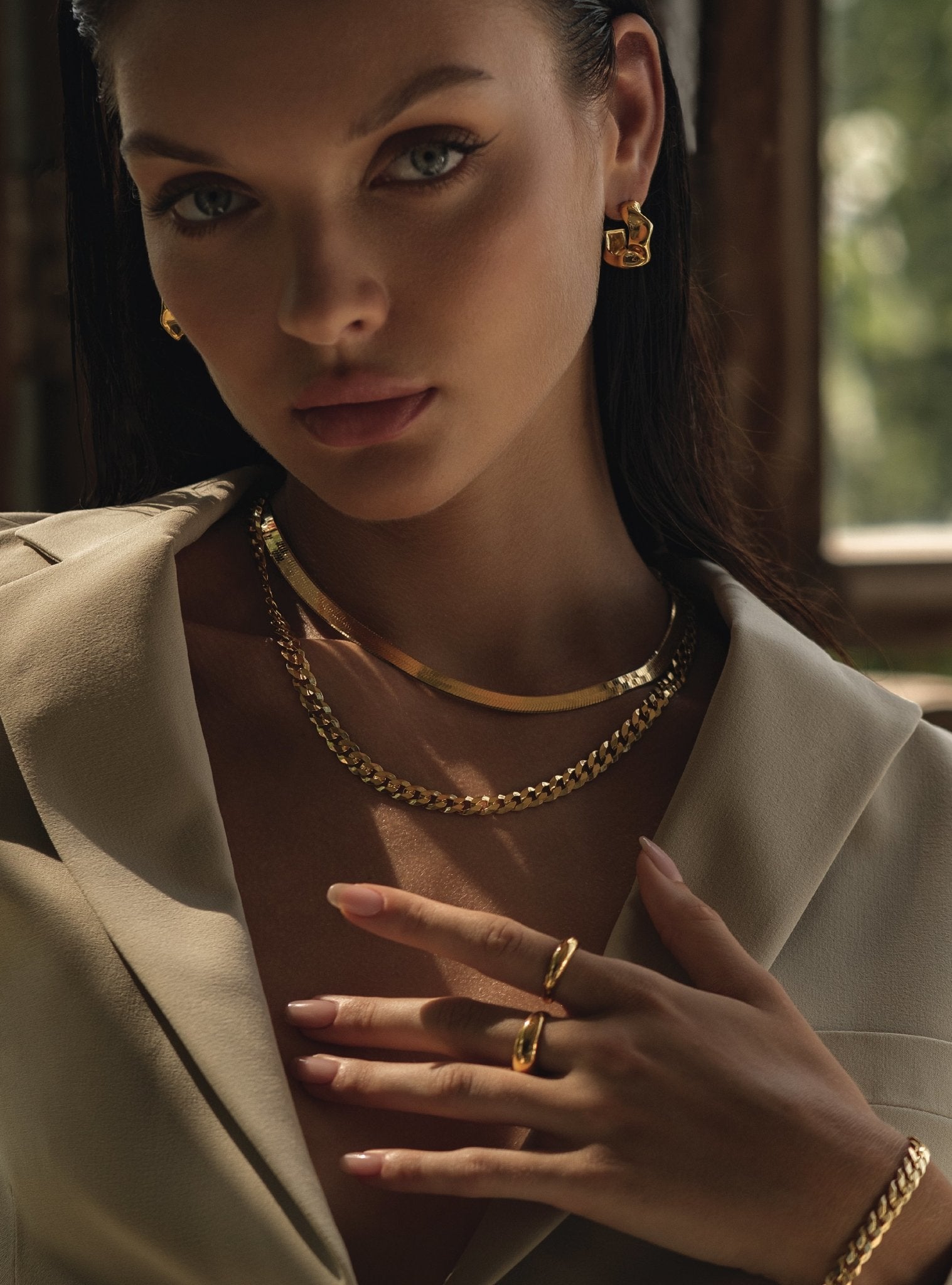 7MM CLEO CURB CHAIN NECKLACE - 14K ITALIAN GOLD VERMEIL - Nejim