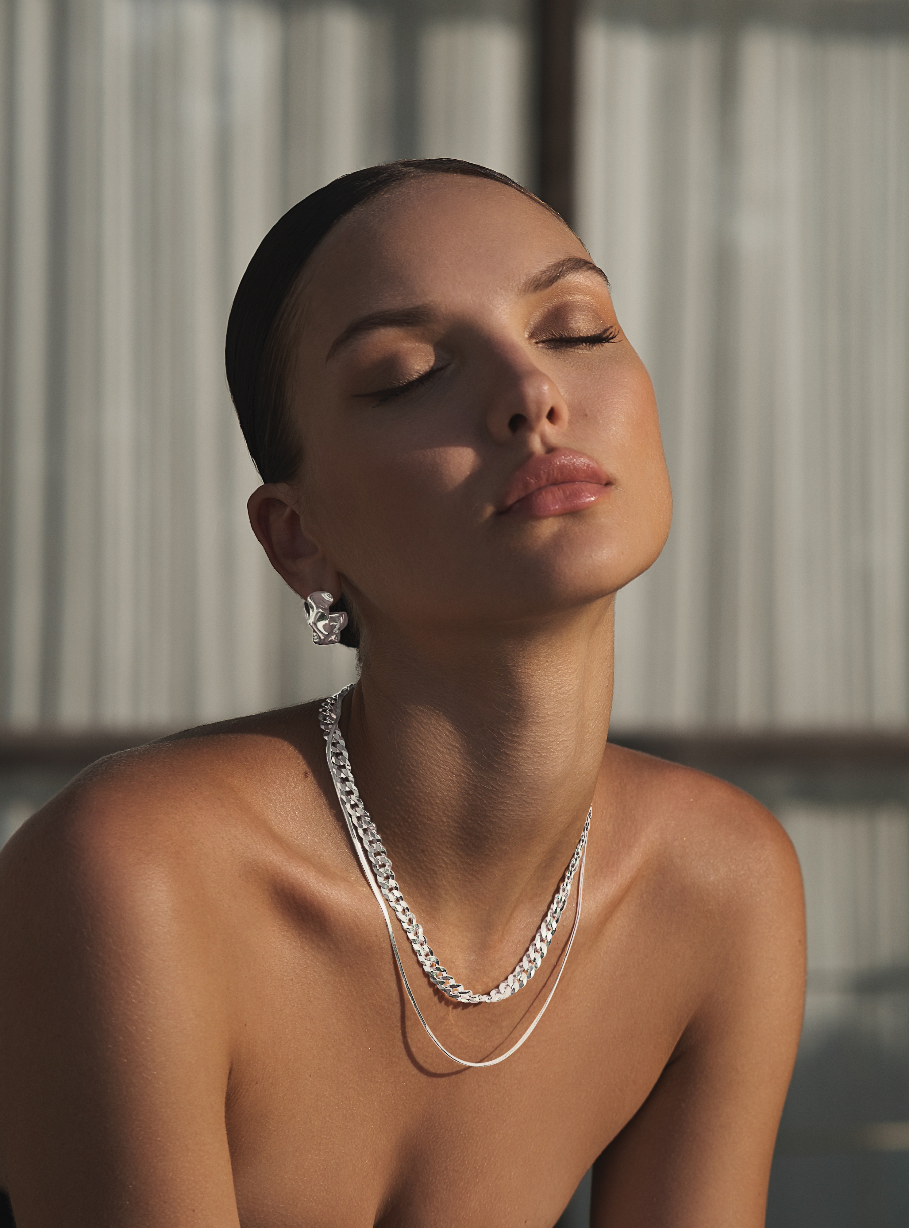 SILVER SCRUNCHIE HOOPS