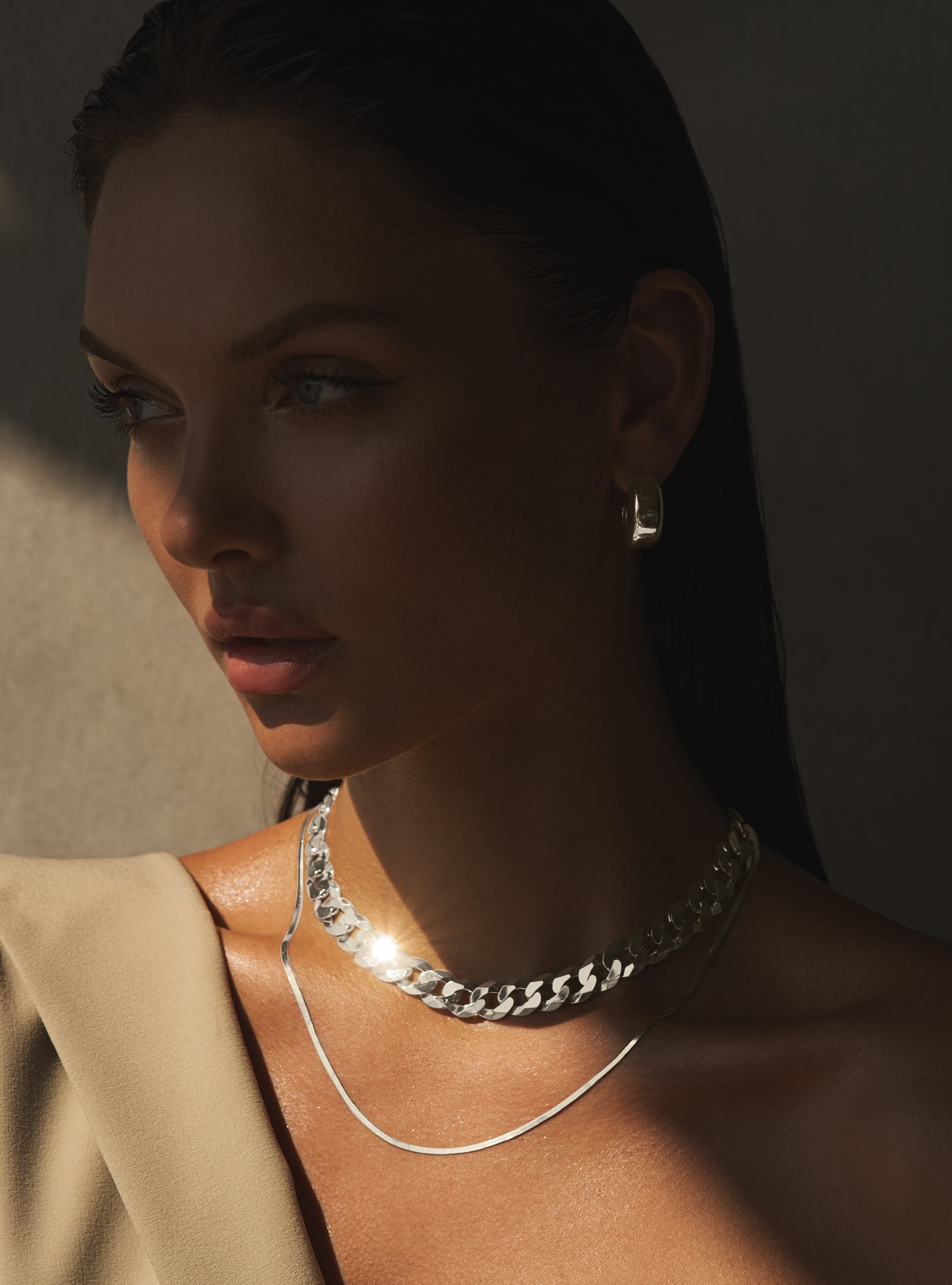 SILVER 12MM CLEO CURB CHAIN