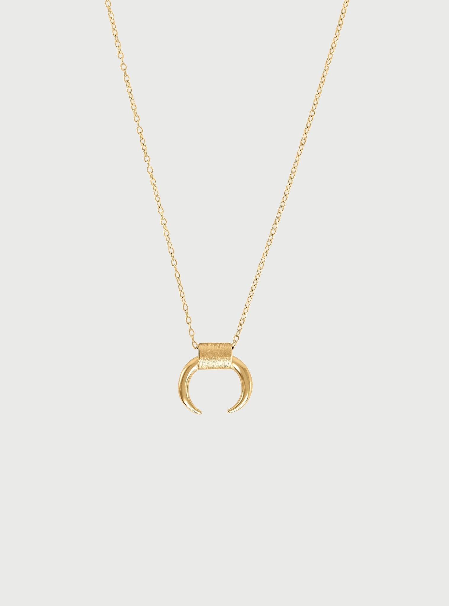 EROS CRESCENT HORN NECKLACE - 18k GOLD VERMEIL - Nejim
