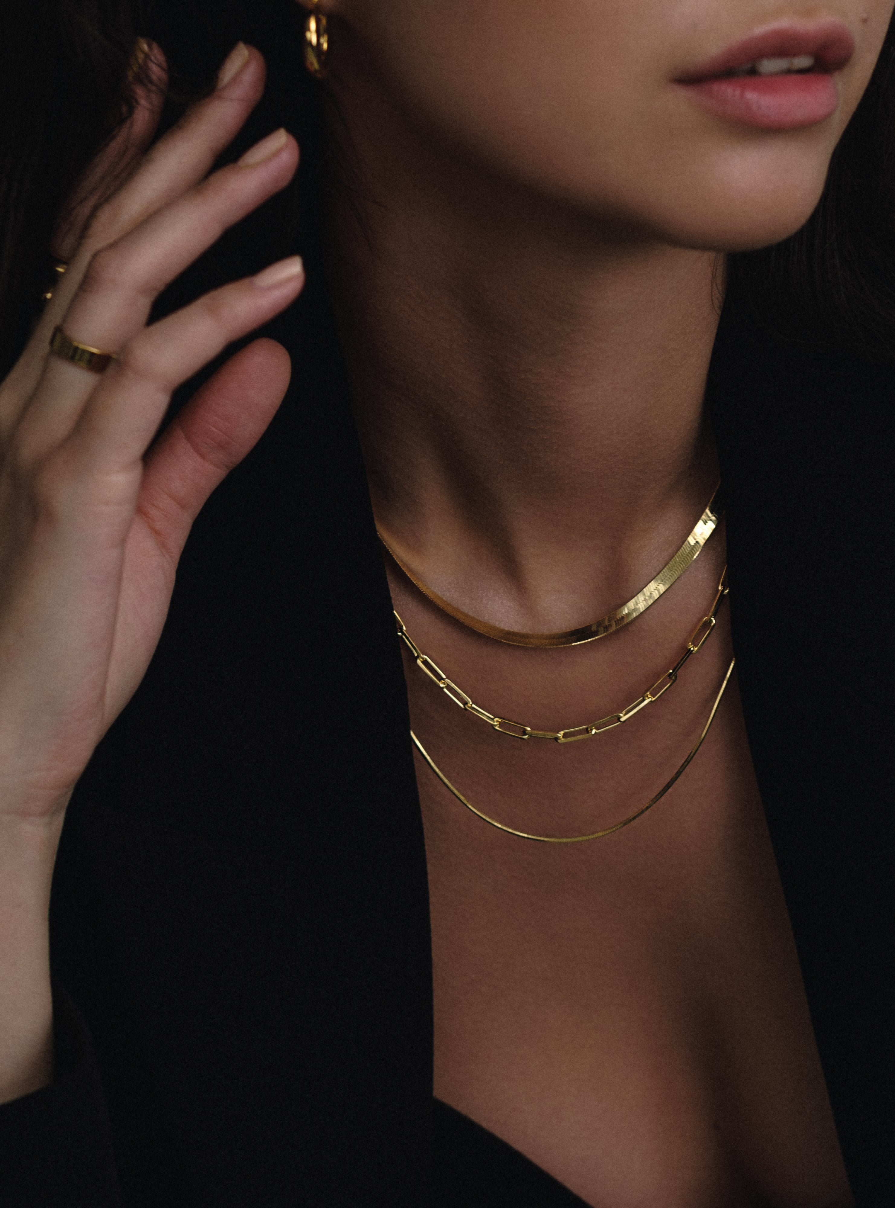 LEIA PAPERCLIP CHAIN NECKLACE - 14K ITALIAN GOLD VERMEIL - Nejim