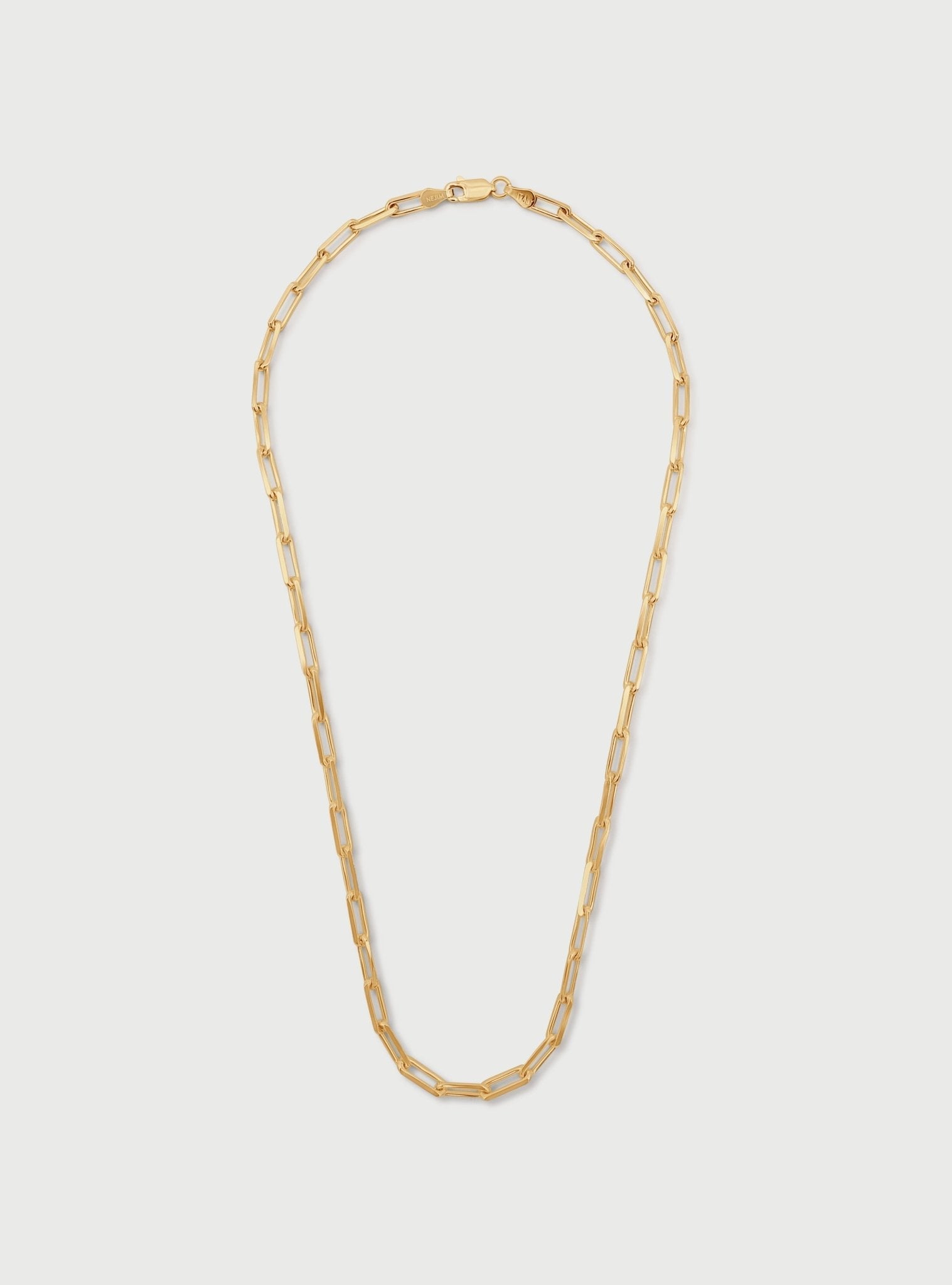 LEIA PAPERCLIP CHAIN NECKLACE - 14K ITALIAN GOLD VERMEIL - Nejim
