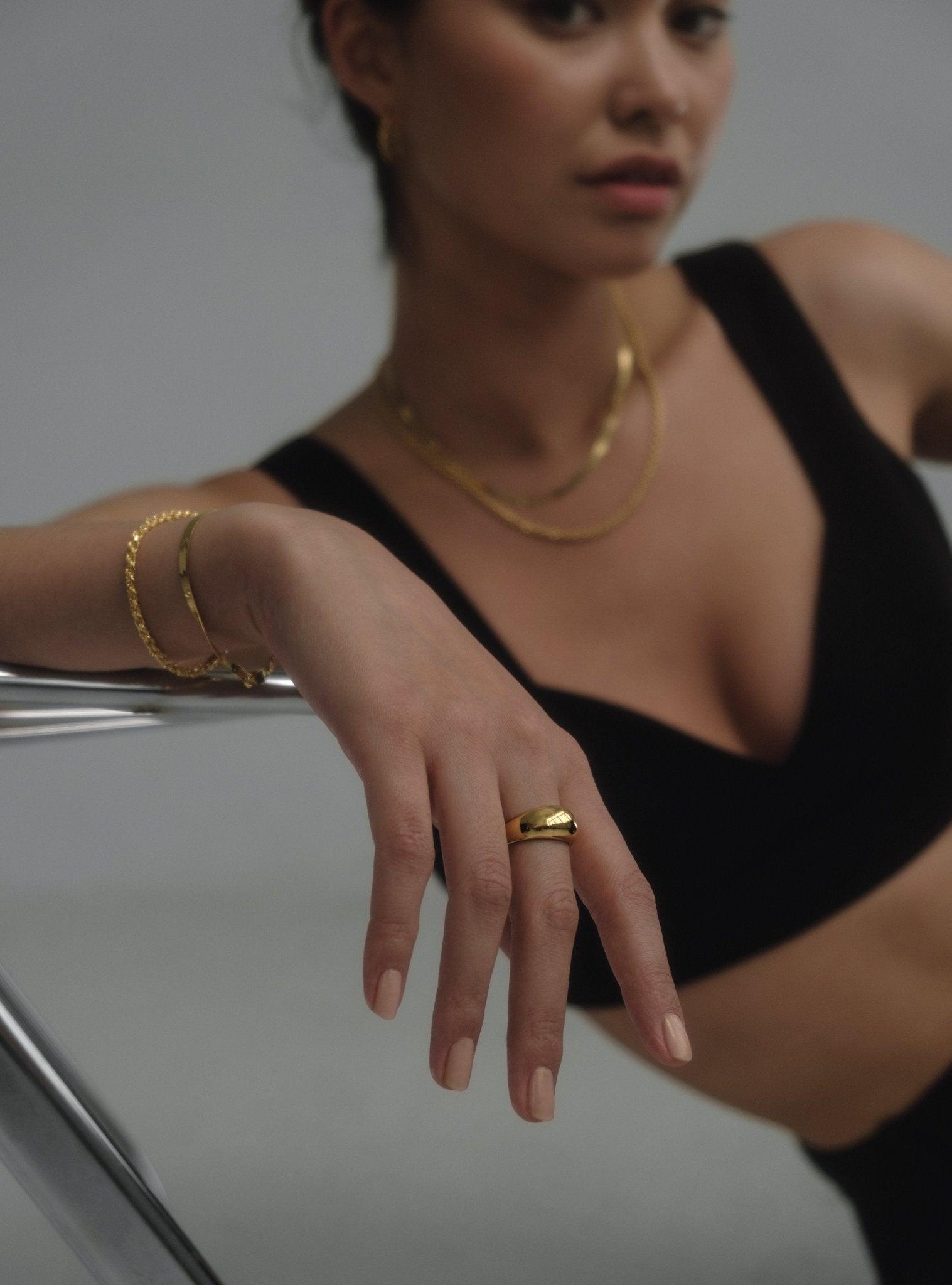 Dome Ring Gold Vermeil - Ona Ring | Nejim