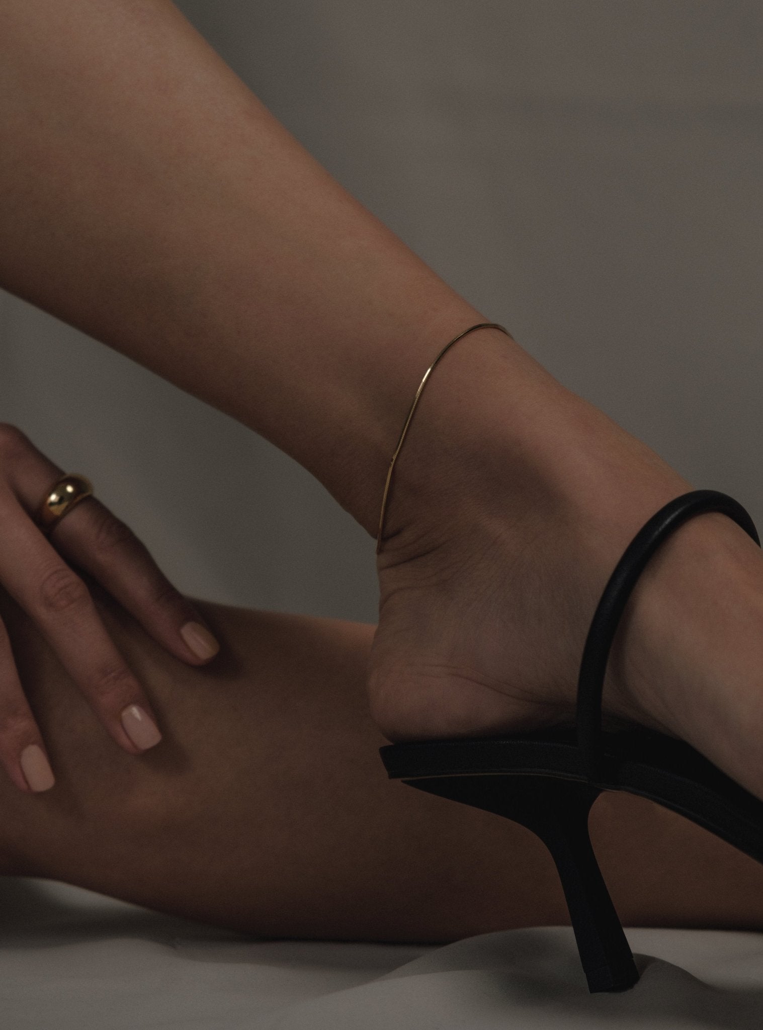 SERA SNAKE ANKLET - 14K ITALIAN GOLD VERMEIL - Nejim